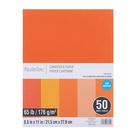 12 Packs: 50 ct. (600 total) Tangerine 8.5" x 11" Cardstock Paper by Recollections™